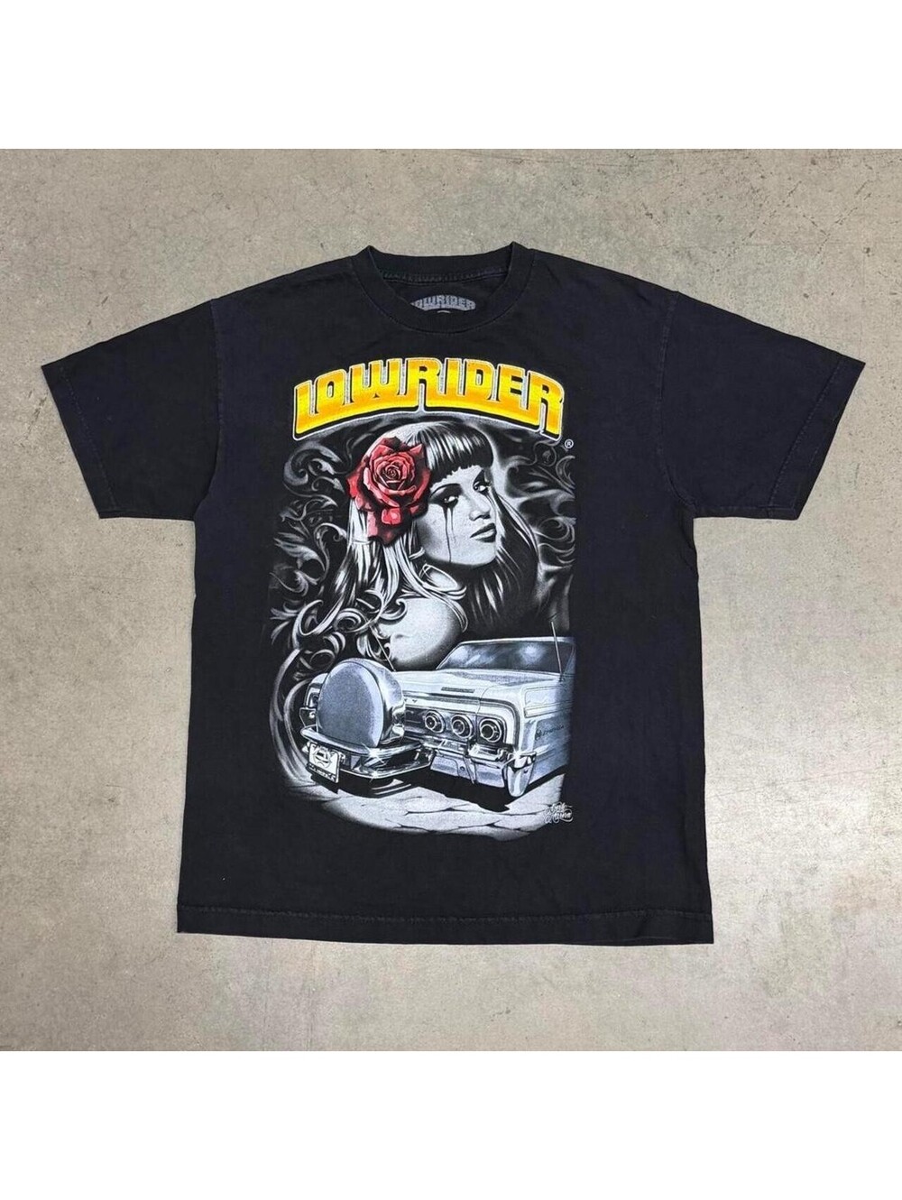 Vintage Lowrider T-Shirt Mens Medium Black Chicano Los Angeles Made In USA Y2K